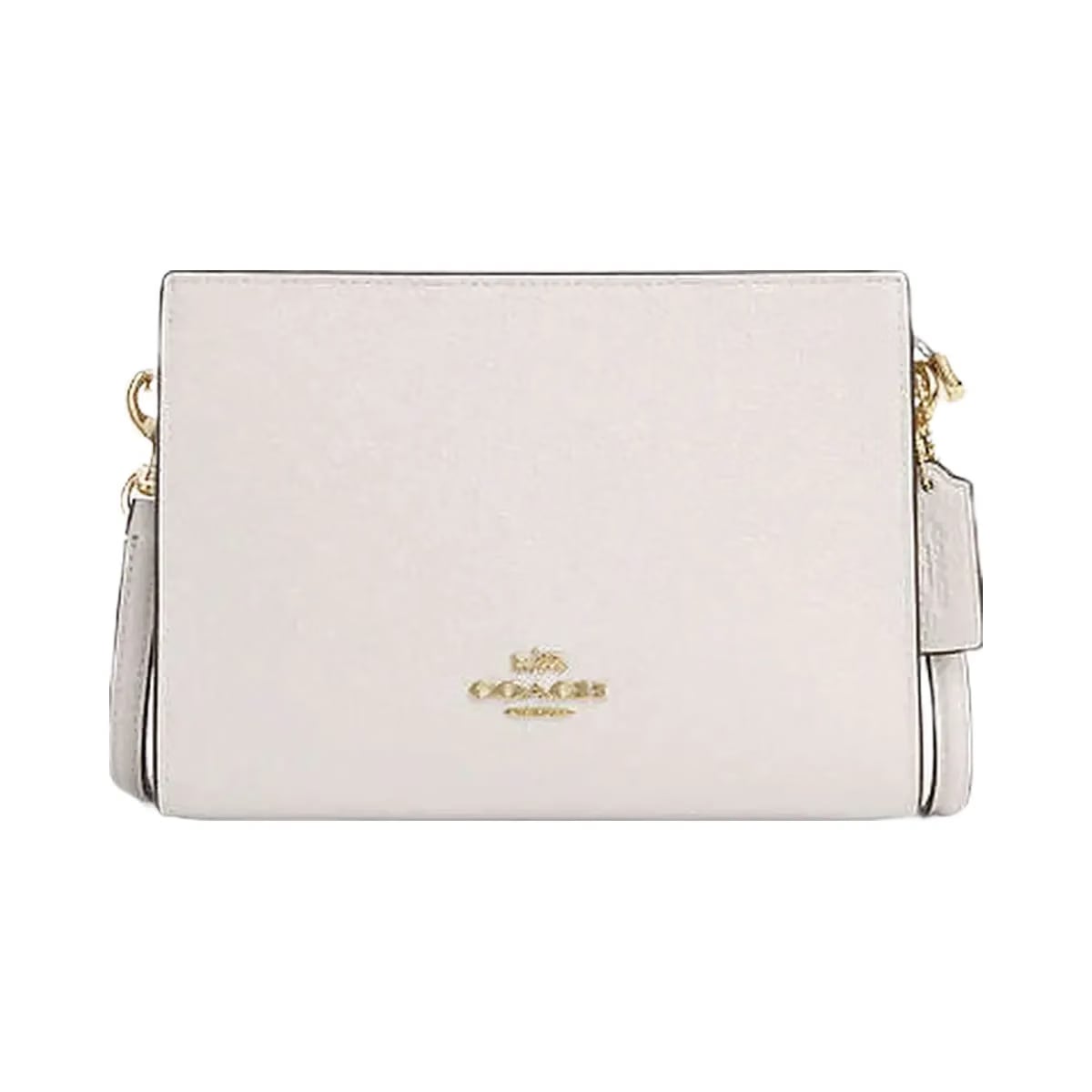 Coach Slim Crossbody Bag Pebbled Leather-Gold-Chalk