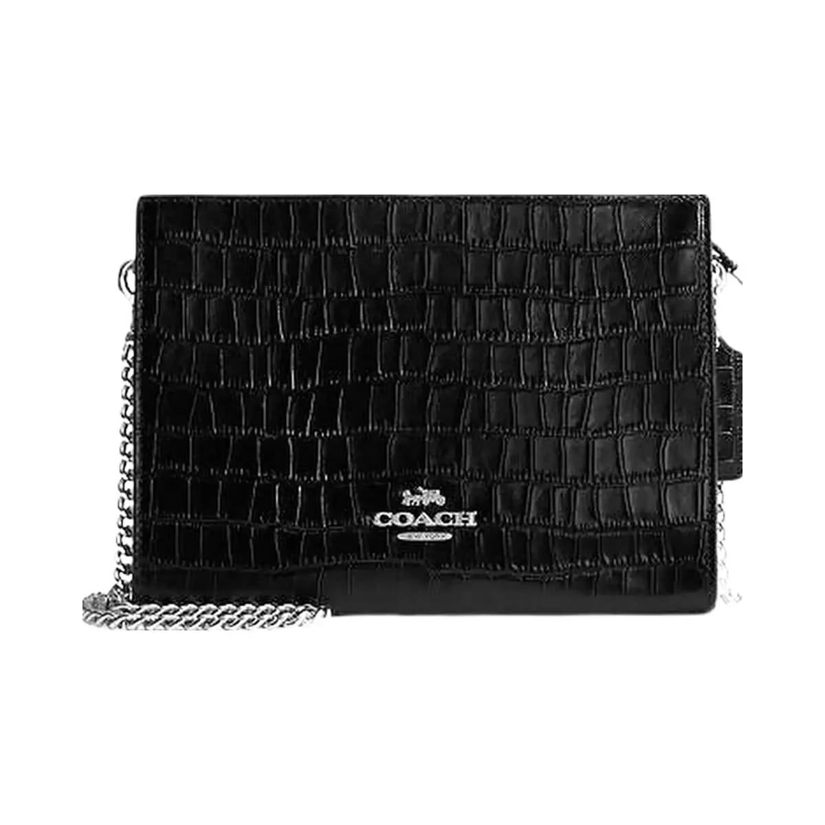 Coach Slim Crossbody Novelty Leather-Silver-Black