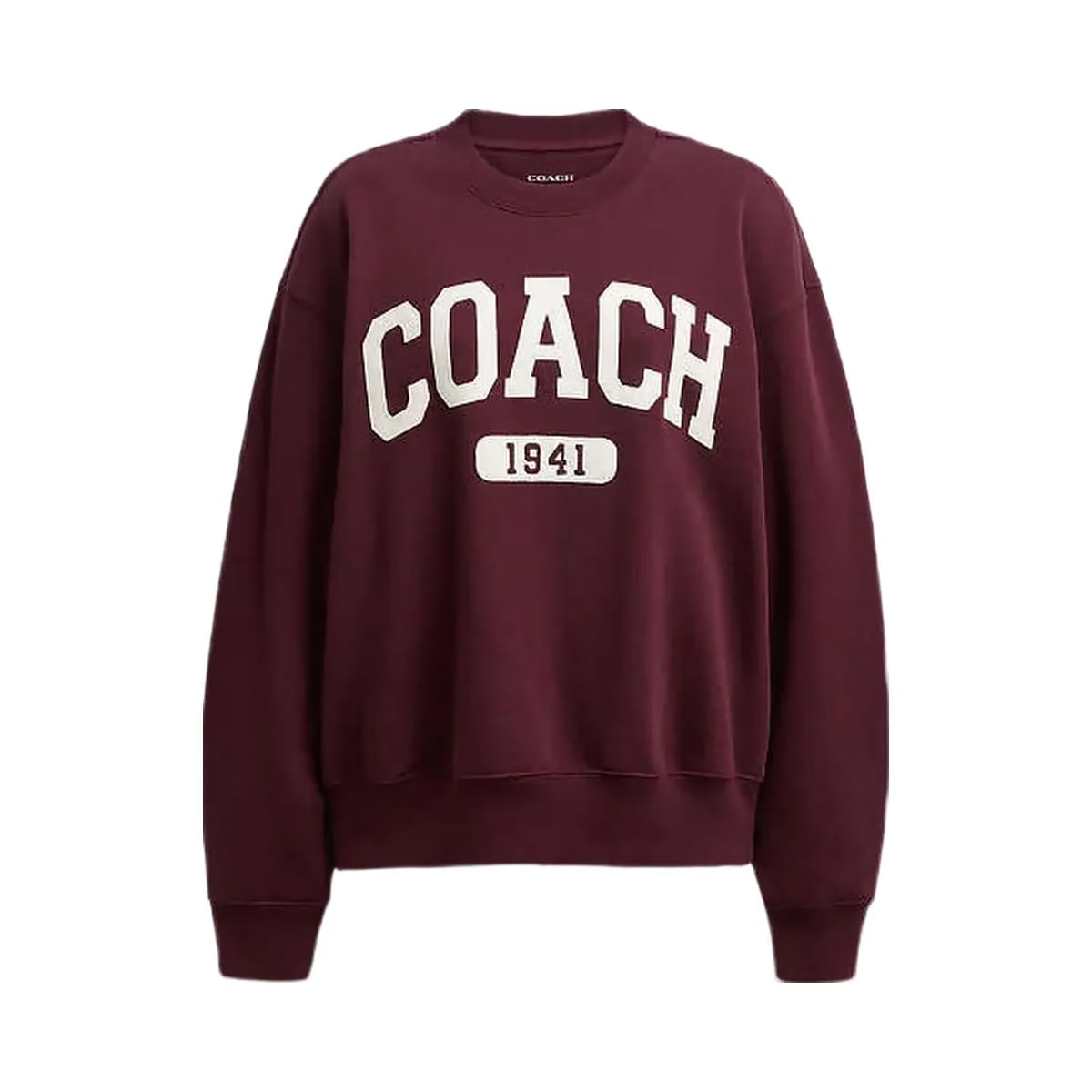 Coach Sporty Signature Boyfriend Crewneck Sweatshirt Burgundy