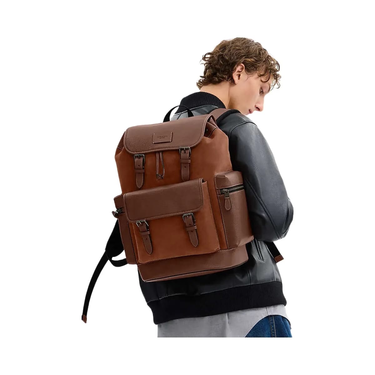 Coach Sprint Backpack Suede-Qb-Cognac-Sienna