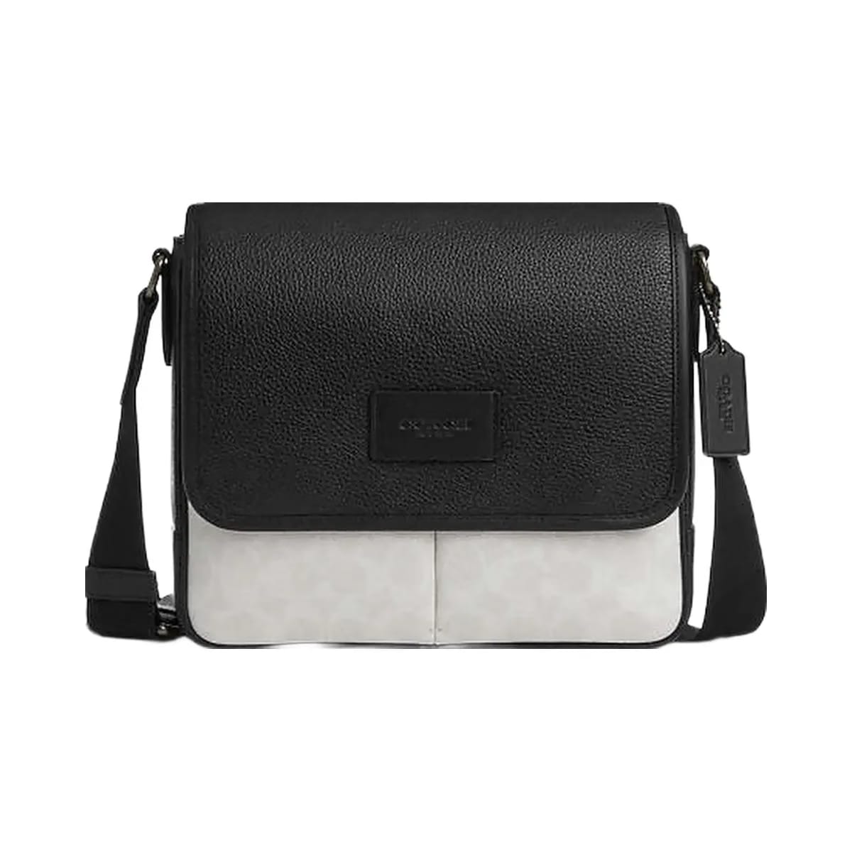 Coach Sprint Map Bag 25 In Colorblock Signature Canvas Signature Canvas-Gunmetal-Chalk-Black