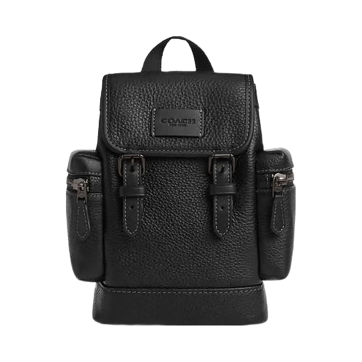 Coach Sprint Sling Pack Pebbled Leather-Black Copper-Black