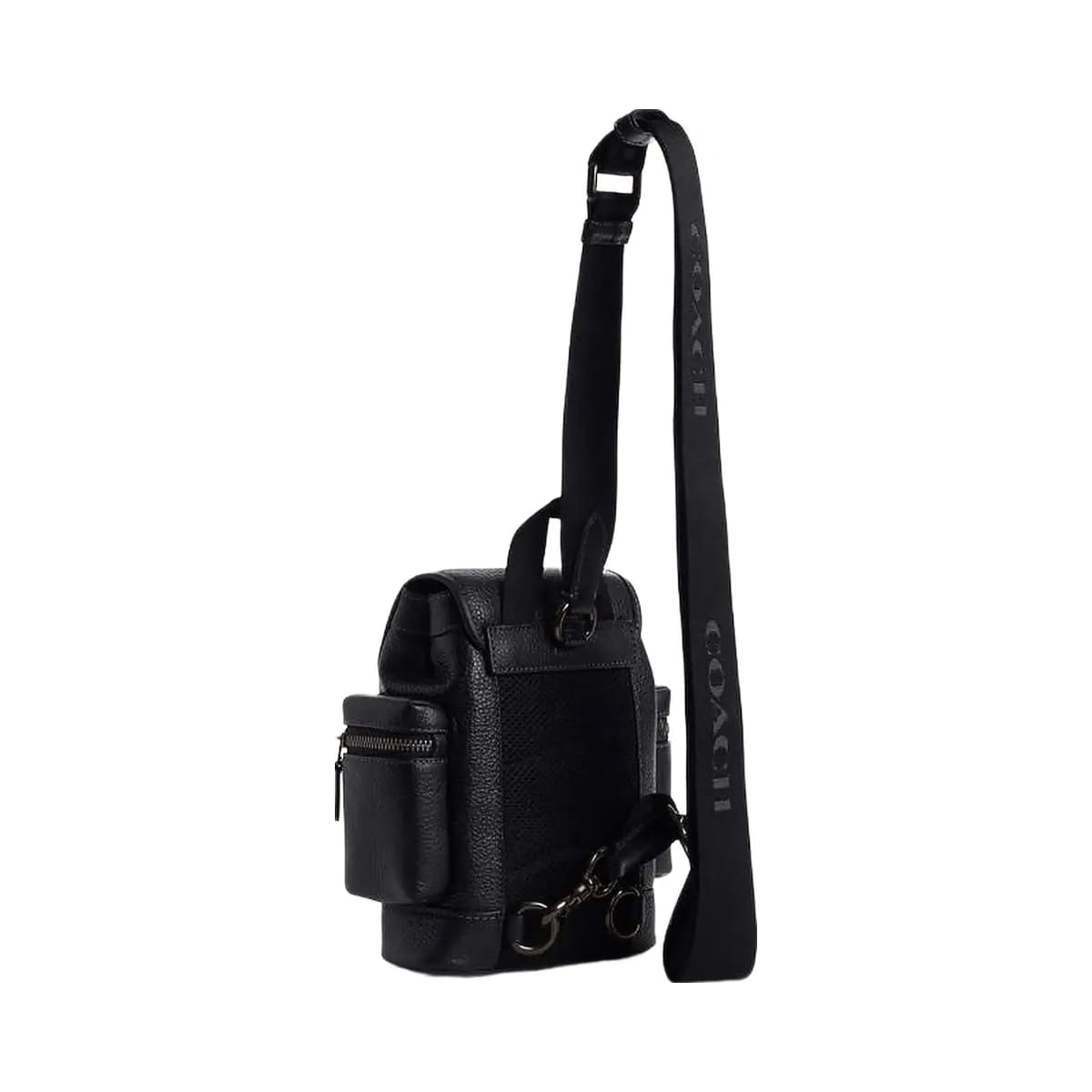 Coach Sprint Sling Pack Pebbled Leather-Black Copper-Black
