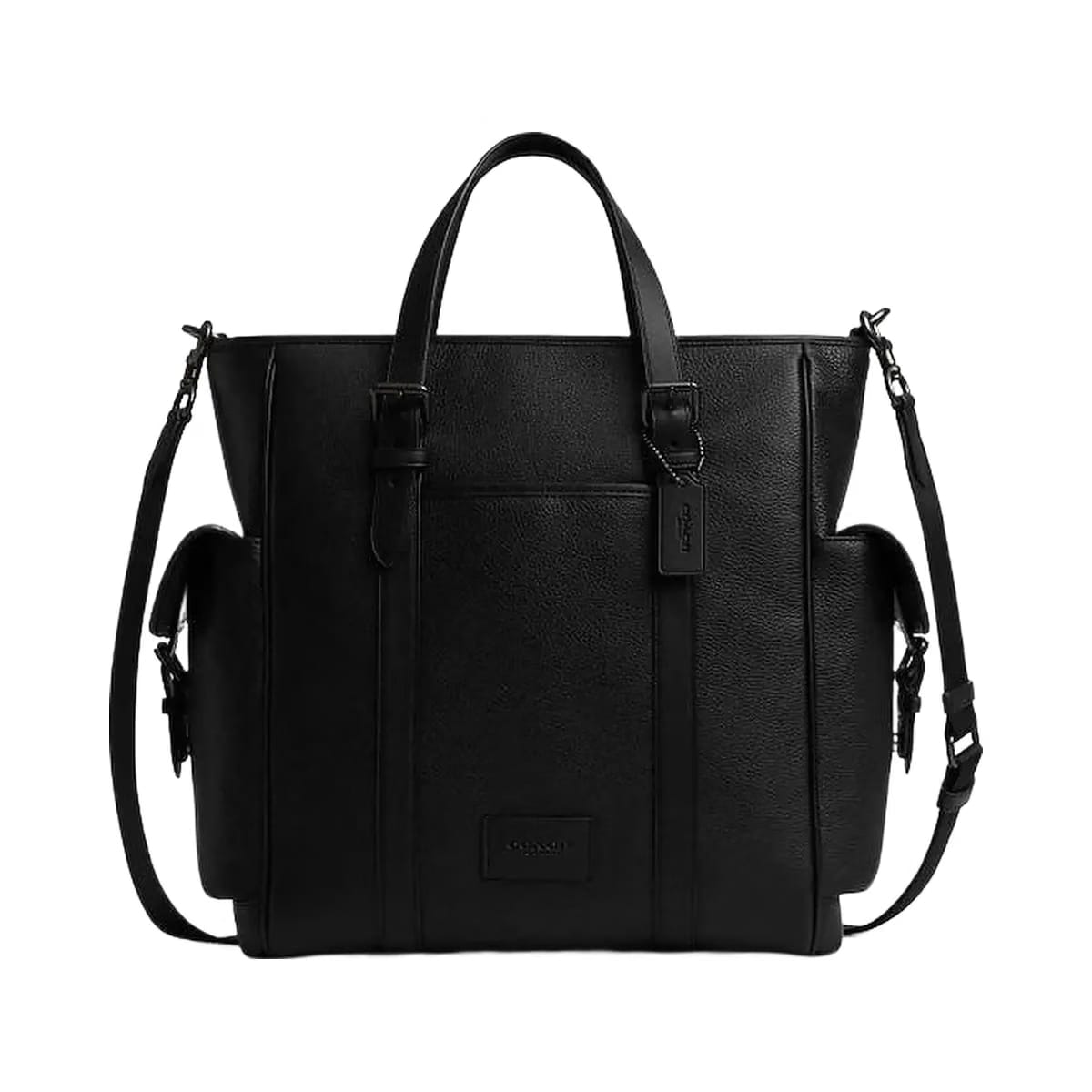 Coach Sprint Tote Pebbled Leather-Black Copper Finish-Black-Black
