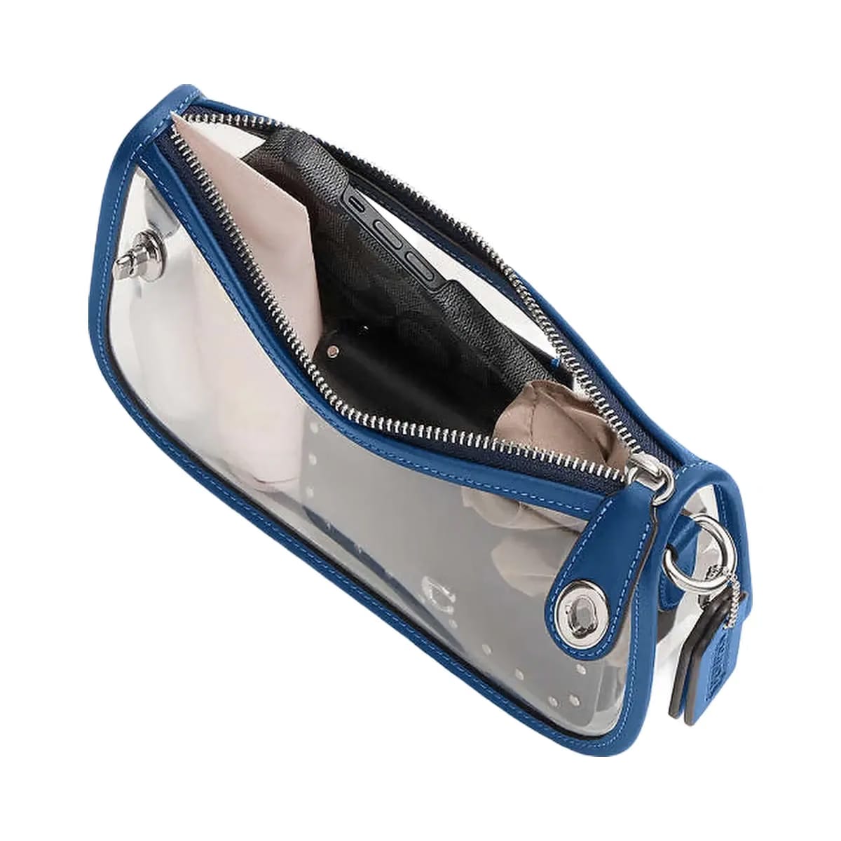 Coach Stadium Swinger Bag Signature Canvas-Silver-True Blue