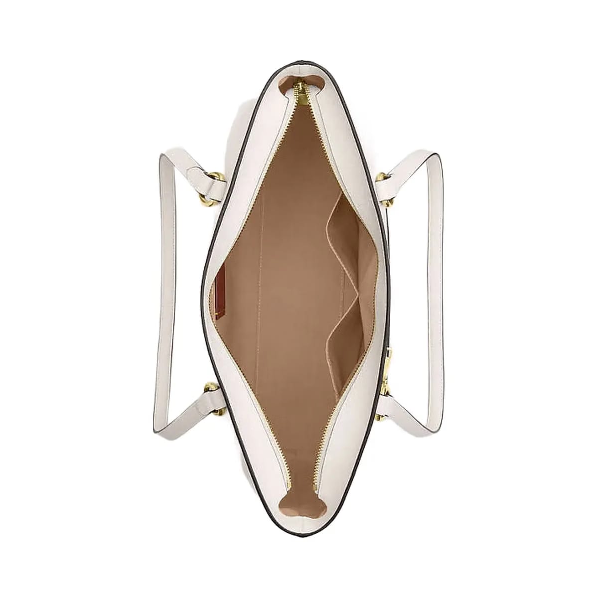 Coach Station Tote Bag Crossgrain Leather-Gold-Chalk