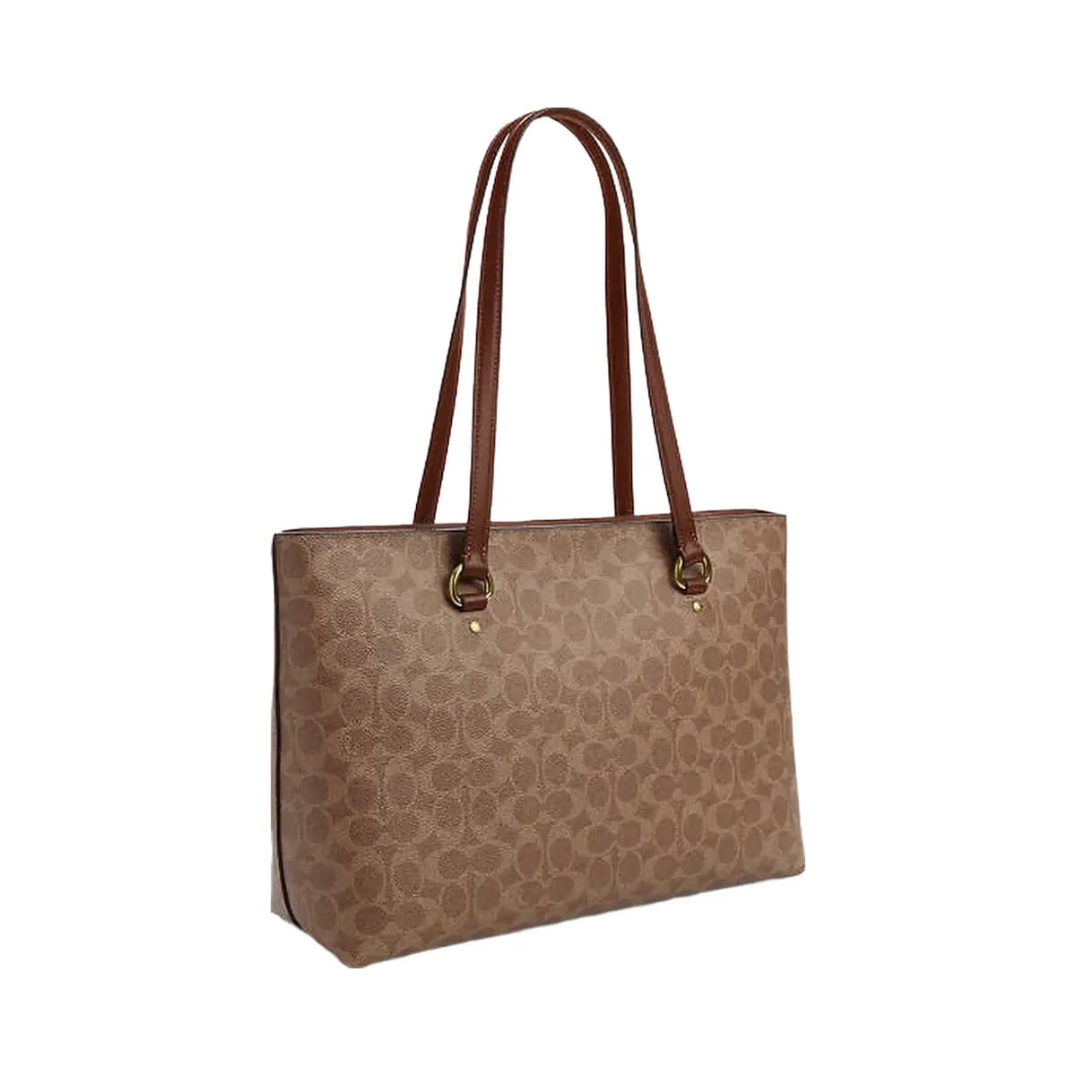 Coach Station Tote Bag In Signature Canvas Signature Canvas-Gold-Tan-Brown
