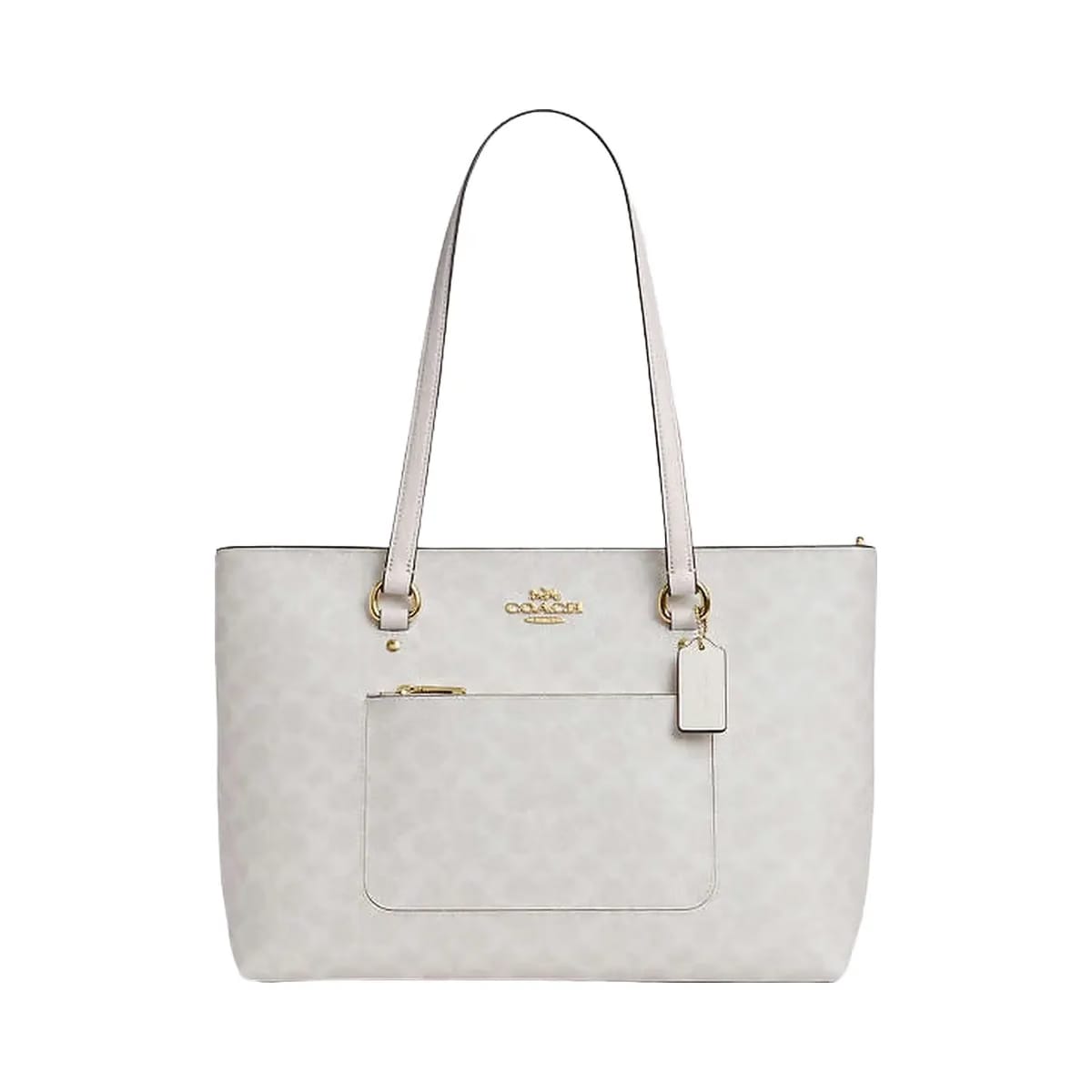 Coach Station Tote Bag In Signature Canvas Signature Canvas-Gold-White-Chalk