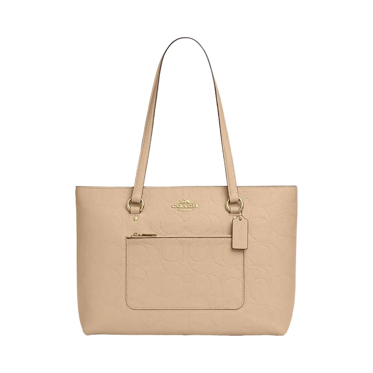 Coach Station Tote Bag In Signature Leather Pebbled Leather-Im-Oat