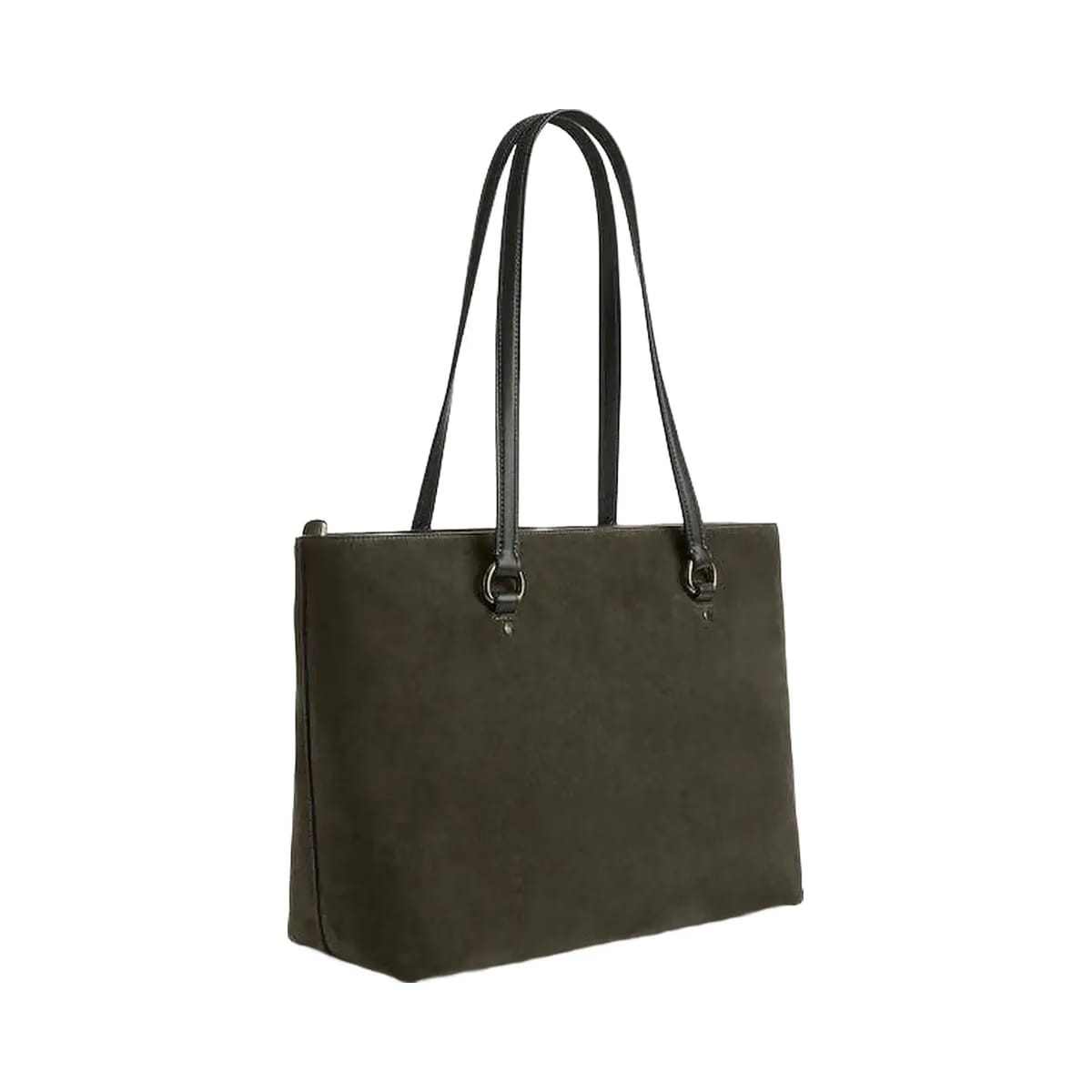 Coach Station Tote Bag Suede-Qb-Army Green