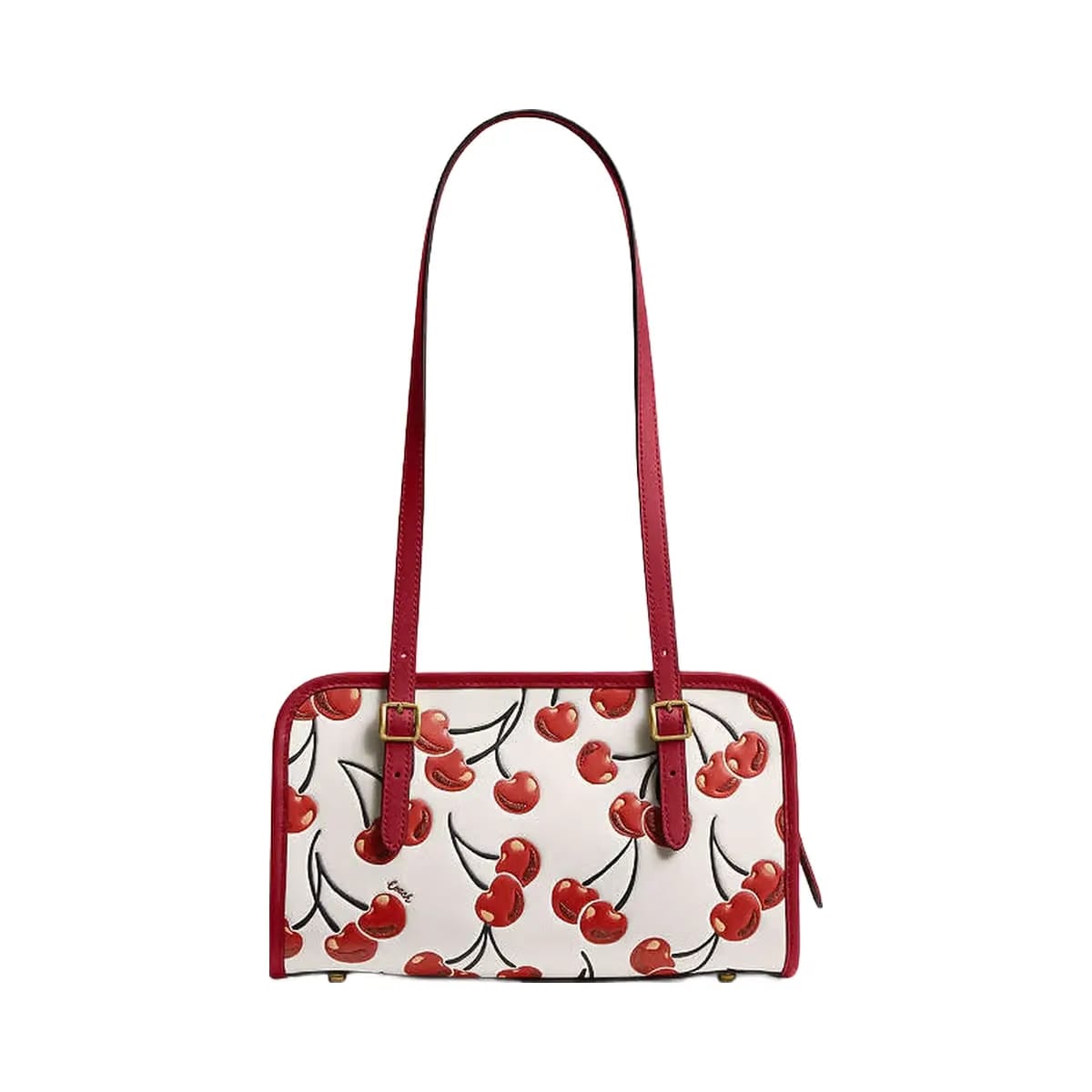 Coach Swing Zip Bag With Cherry Print Brass-Chalk Multi