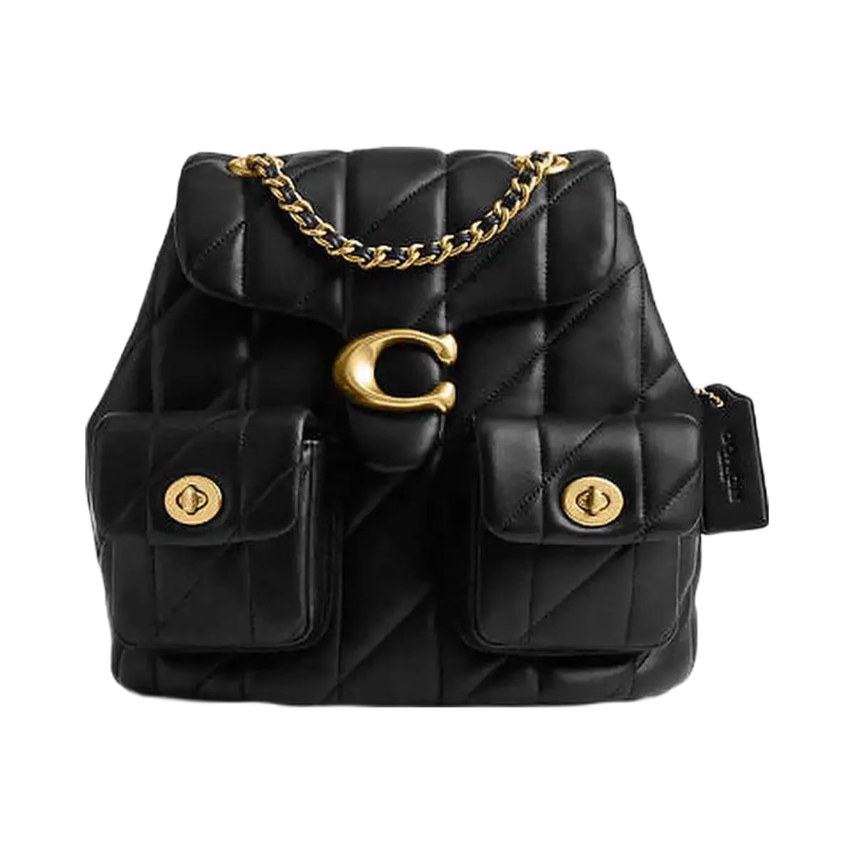 Coach Tabby Backpack With Pillow Quilting Nappa Leather-Brass-Black
