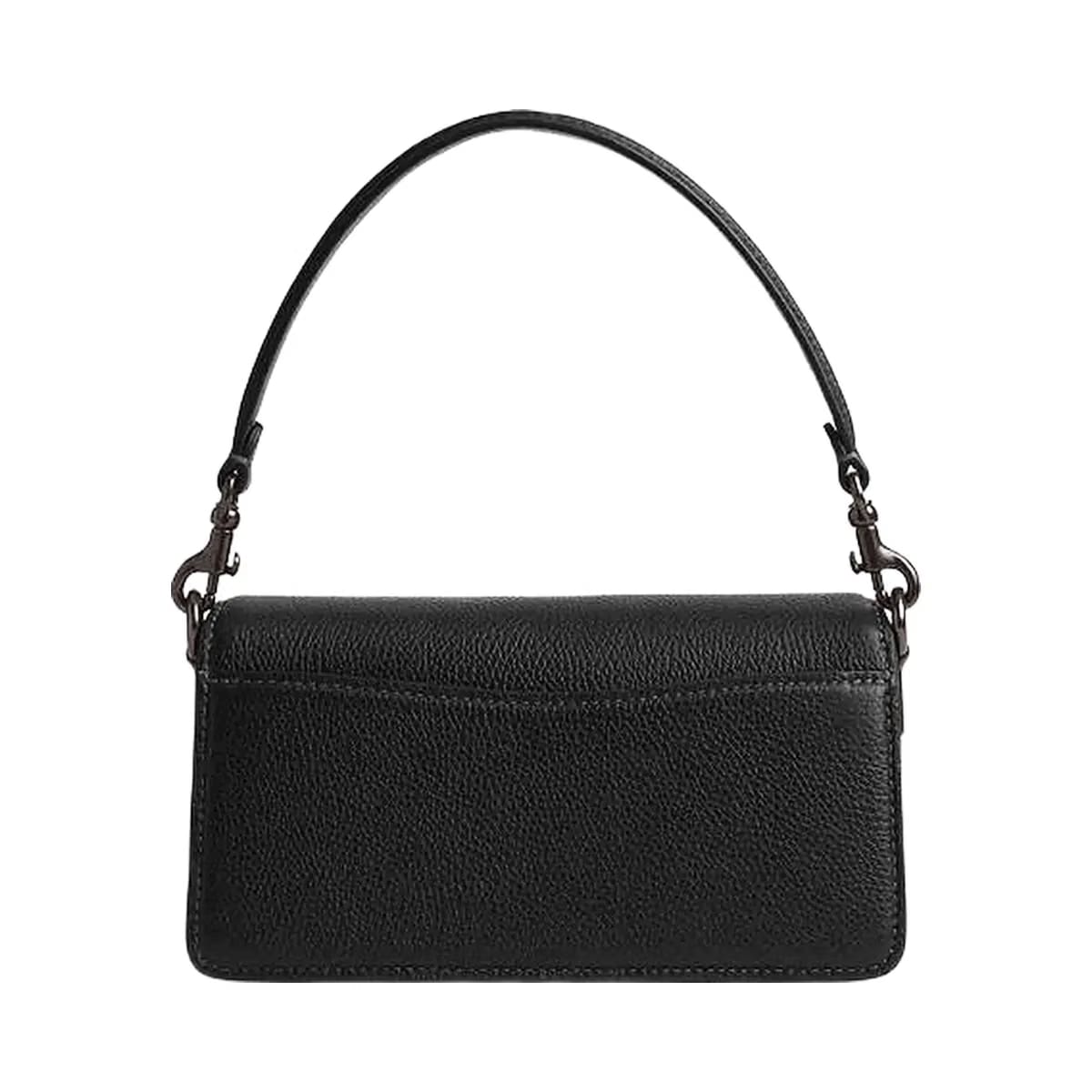 Coach Tabby Shoulder Bag 20 Polished Pebble Leather-Pewter-Black