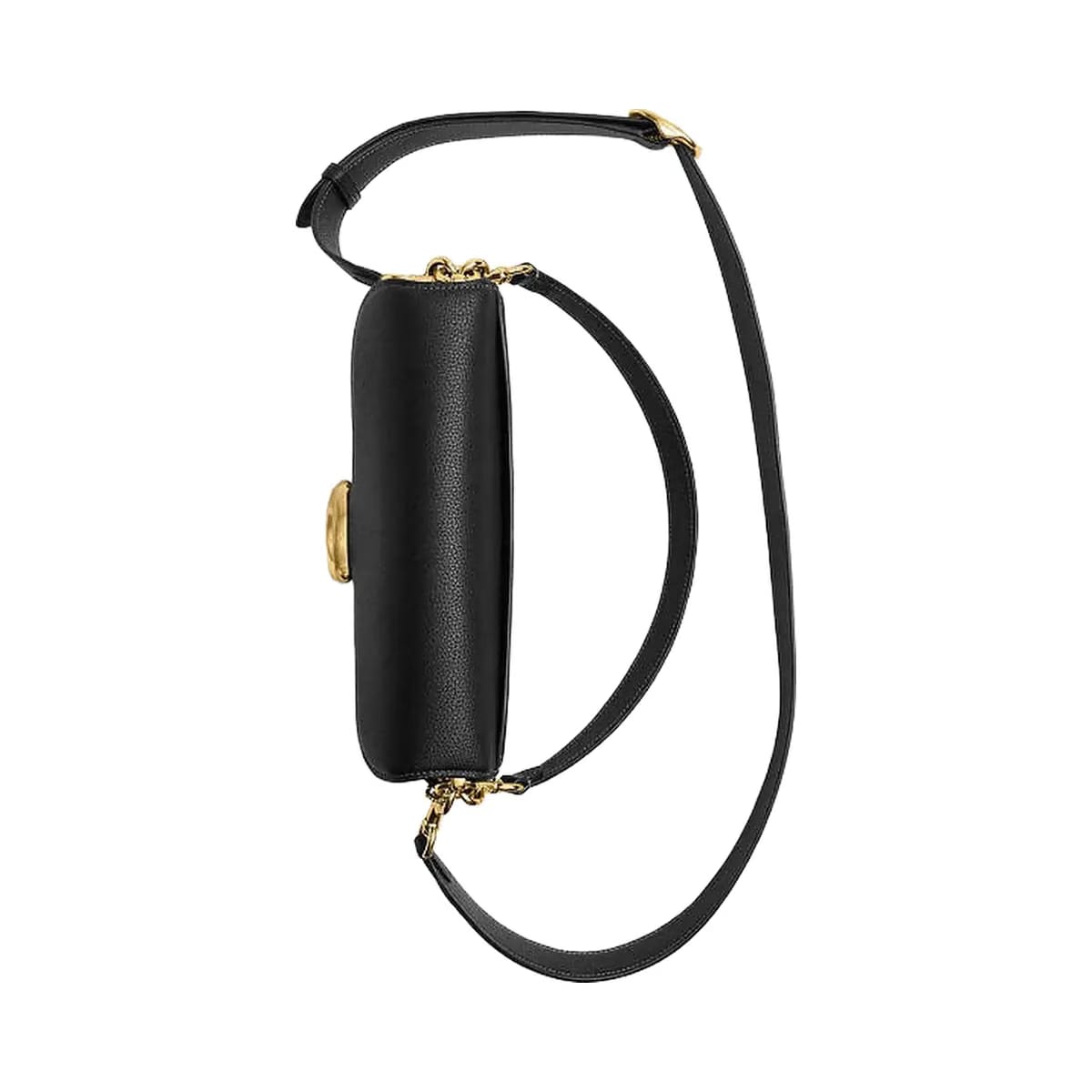 Coach Tabby Shoulder Bag 26 Polished Pebble Leather-Brass-Black