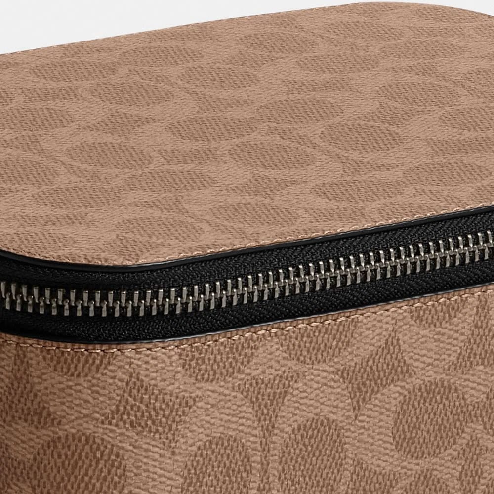 Coach Tech Organizer In Colorblock Signature Canvas Signature Canvas-Gunmetal-Khaki-Black