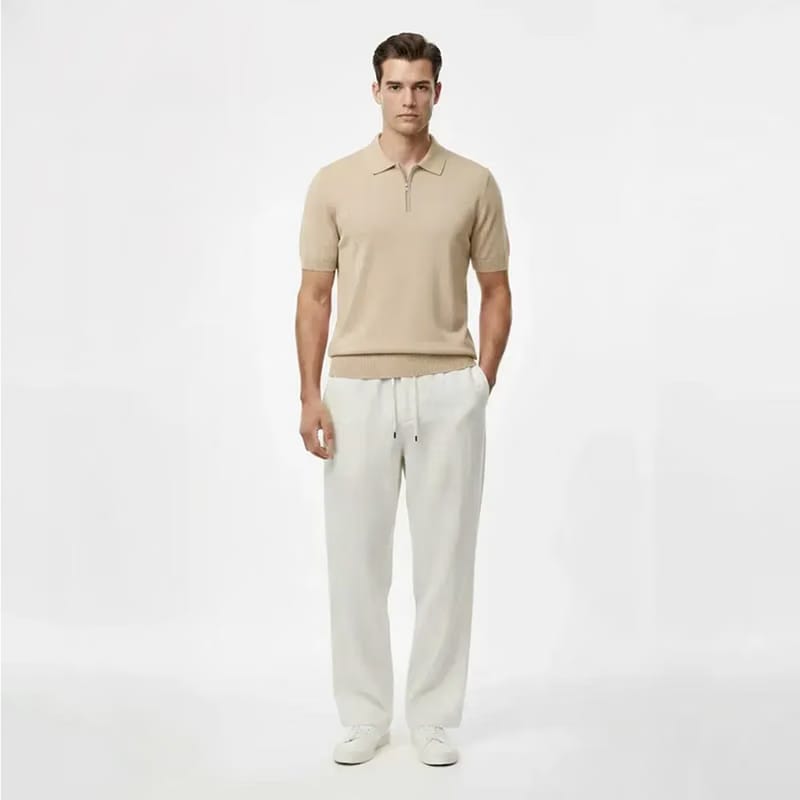 Legacy Classic Zip Polo - Oat
