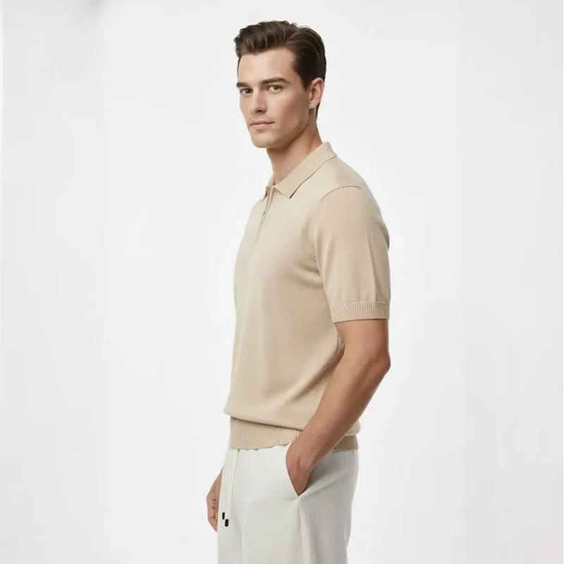 Legacy Classic Zip Polo - Oat
