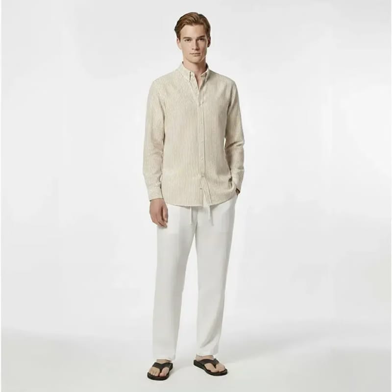 Classic Oxford Stripe Shirt – Ivory