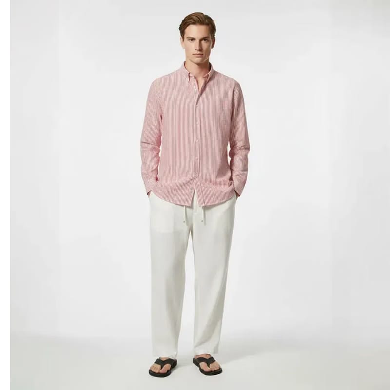 Classic Oxford Stripe Shirt – Rose