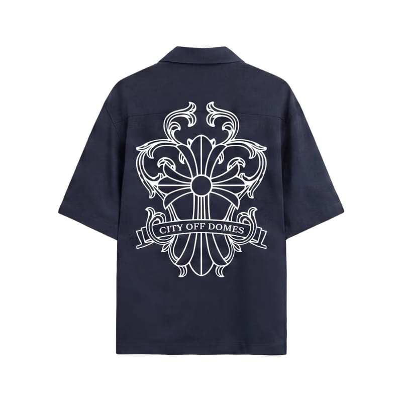 City Off Domes Abstract Route Blue Bowling Shirt