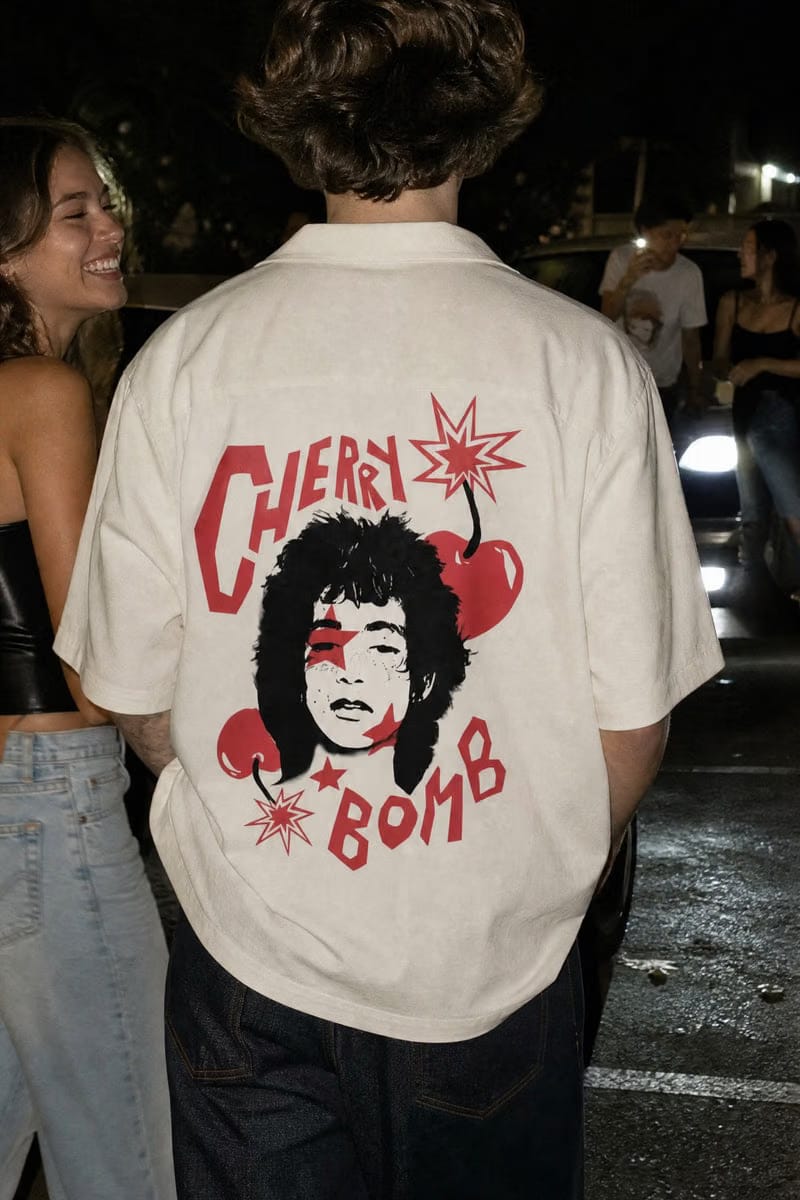 City Off Domes Cherry Fever Lanes White Bowling Shirt