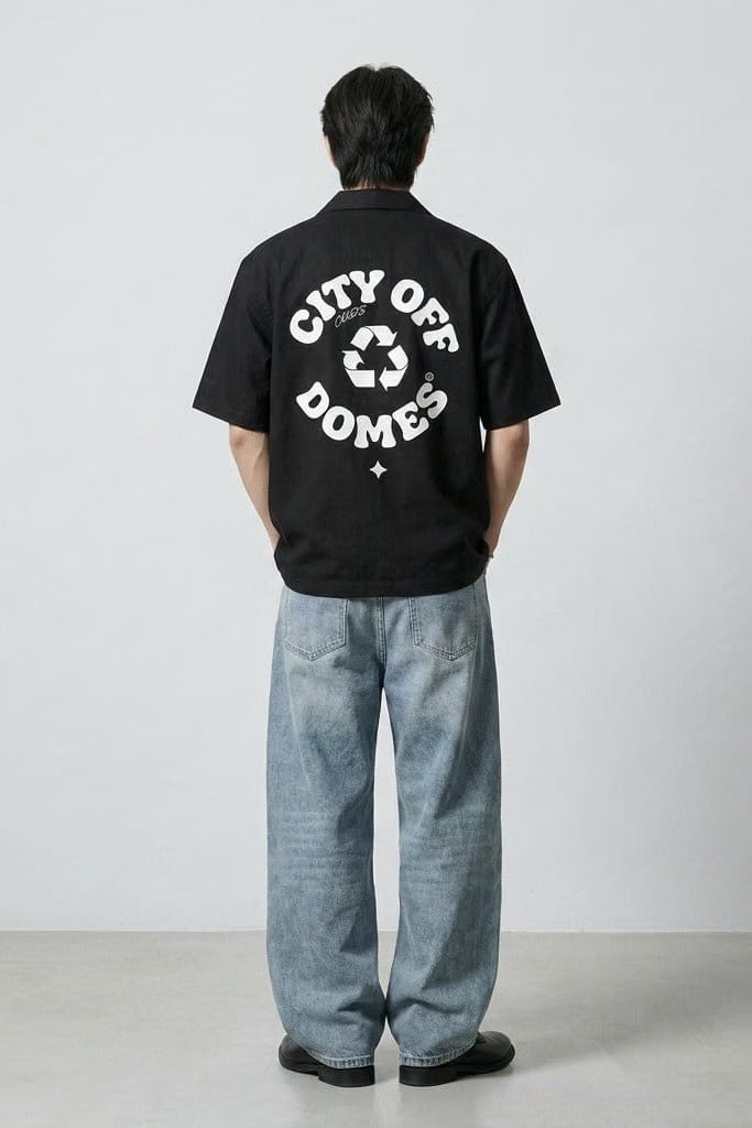 City Off Domes Dynasty Wear Black Bowling Shirt