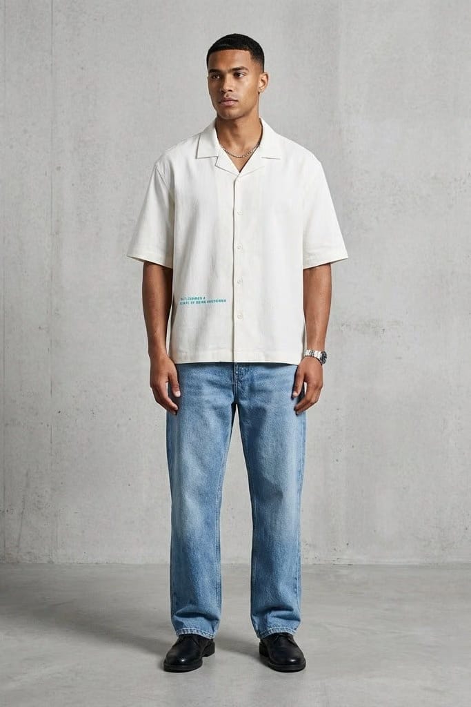 City Off Domes Elevate Daily White Bowling Shirt