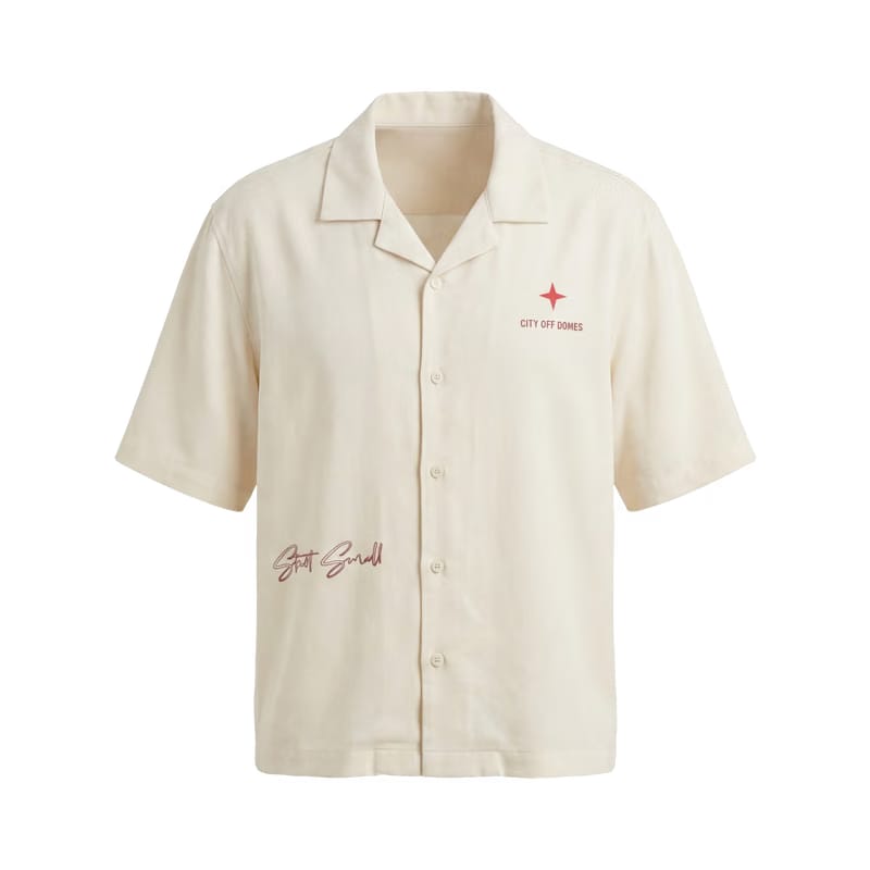 City Off Domes Ink Reverie White Bowling Shirt