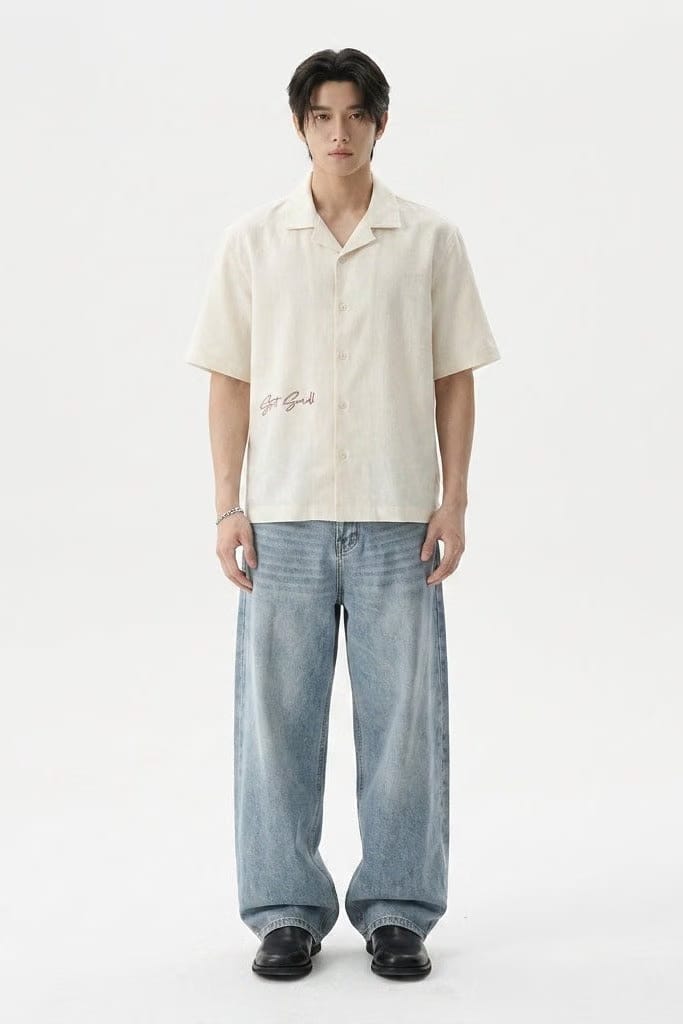 City Off Domes Ink Reverie White Bowling Shirt