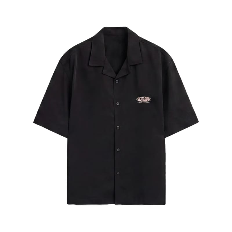 City Off Domes Keep Inspiring Black Bowling Shirt