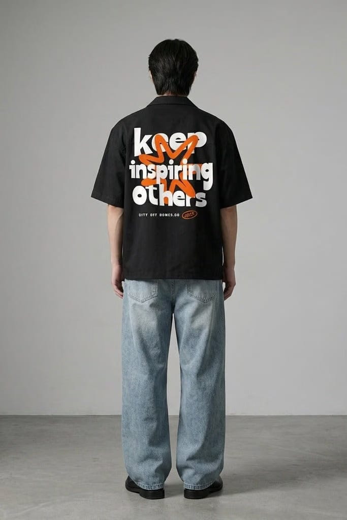 City Off Domes Next Wave Black Bowling Shirt