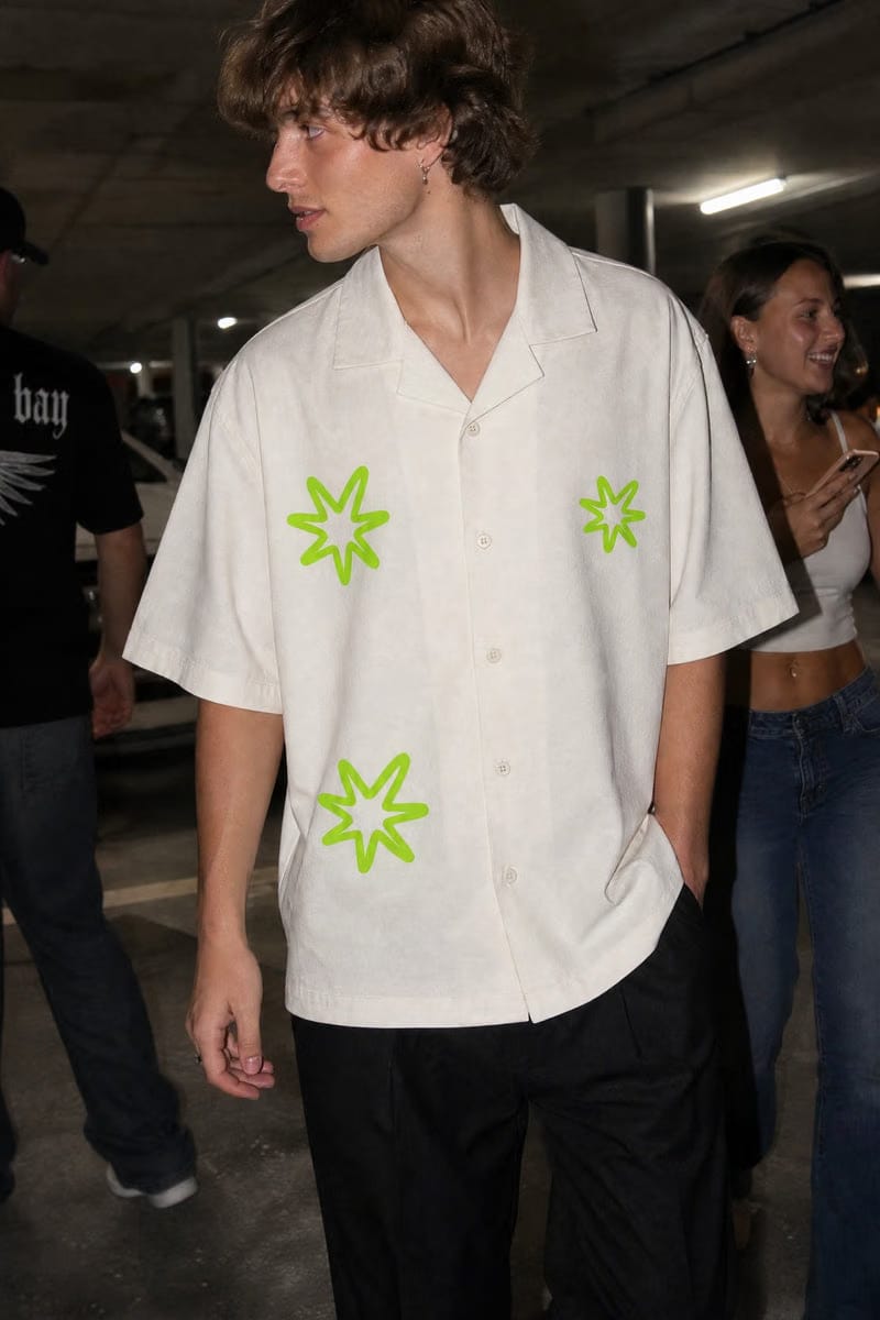 City Off Domes Next Wave White Bowling Shirt