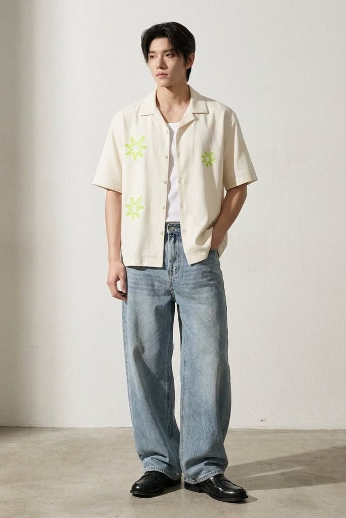 City Off Domes Next Wave White Bowling Shirt