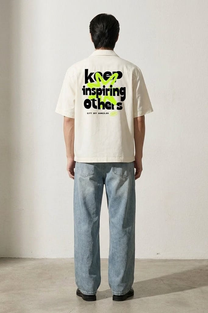City Off Domes Next Wave White Bowling Shirt