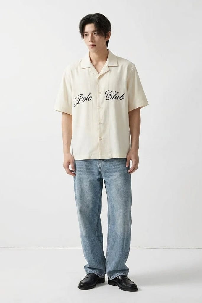 City Off Domes Polo Club White Bowling Shirt