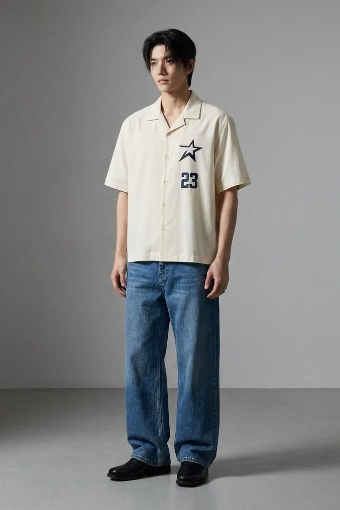 City Off Domes Rise Within White Bowling Shirt