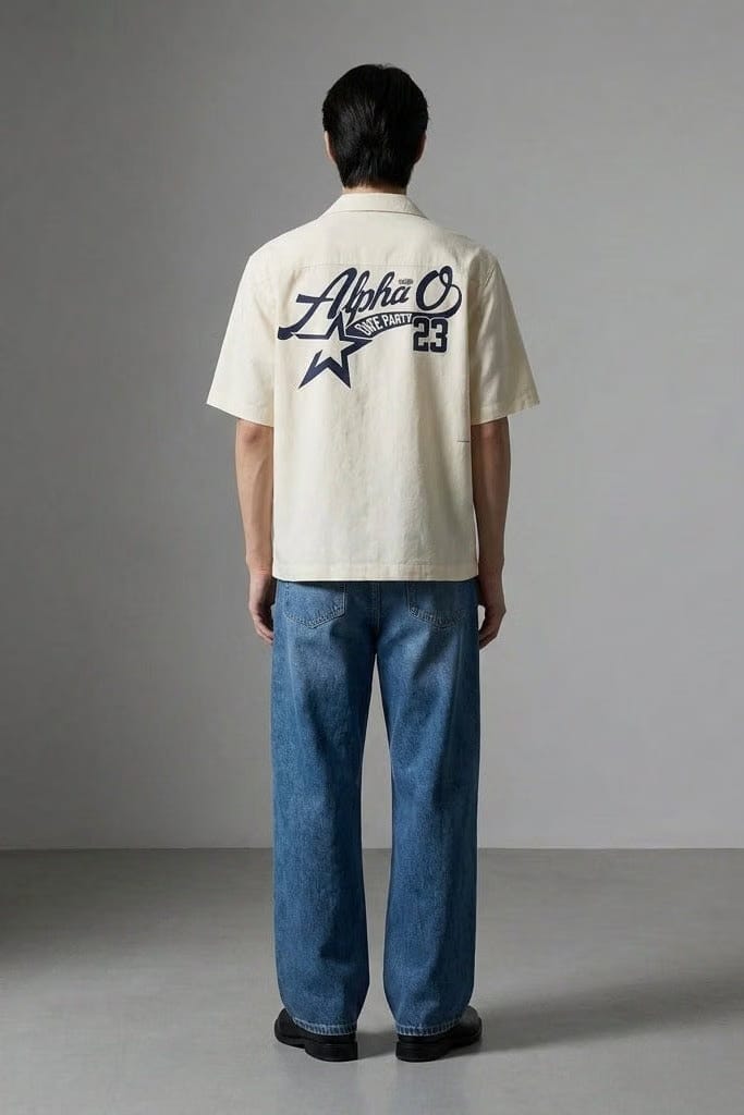 City Off Domes Rise Within White Bowling Shirt