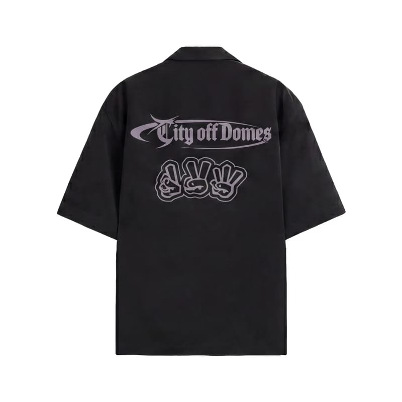 City Off Domes Subtle State Black Bowling Shirt