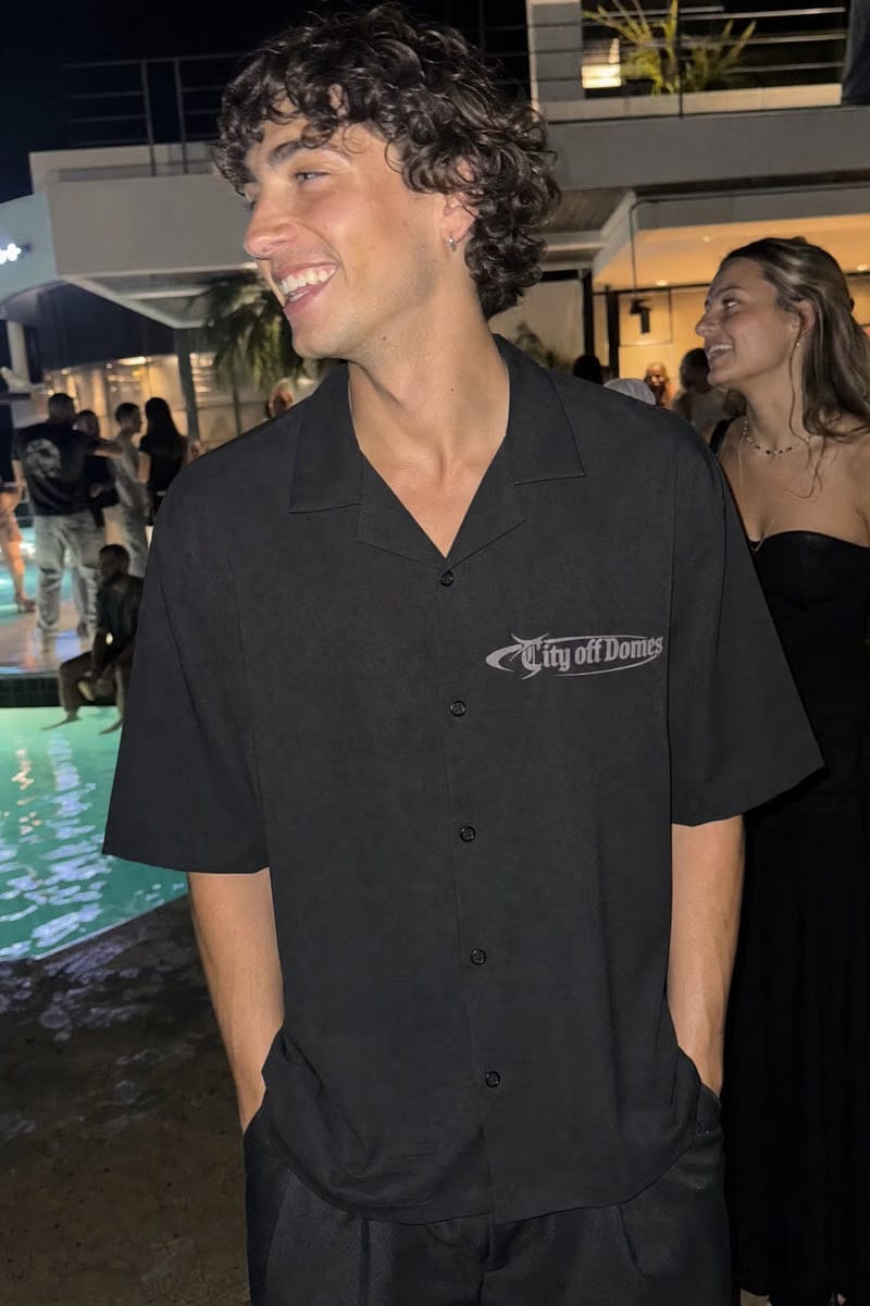 City Off Domes Subtle State Black Bowling Shirt