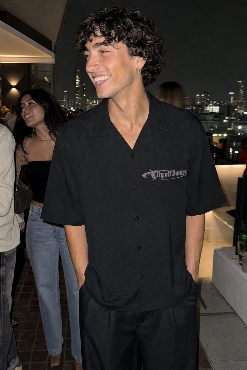 City Off Domes Subtle State Black Bowling Shirt