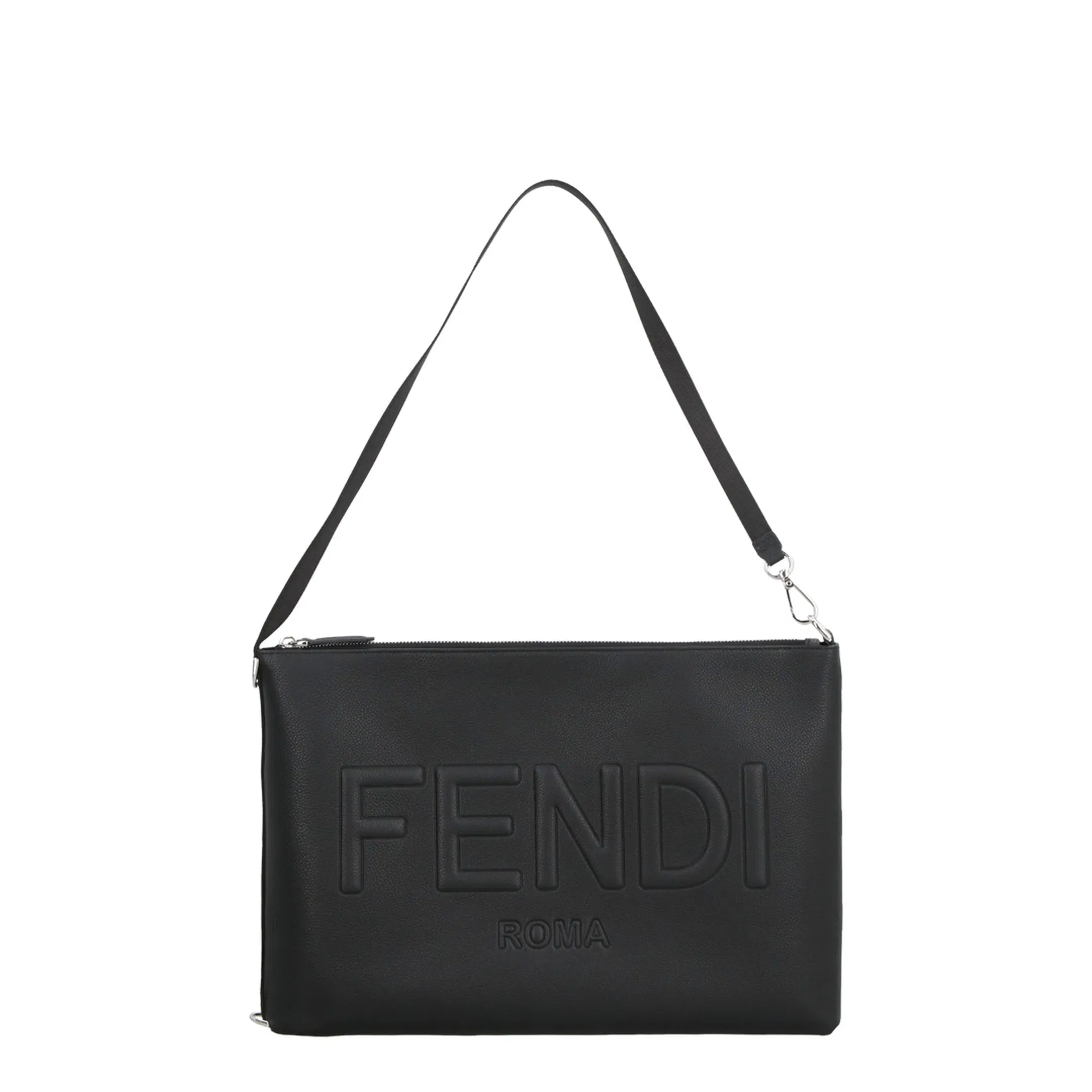 Roma Black Leather Clutch