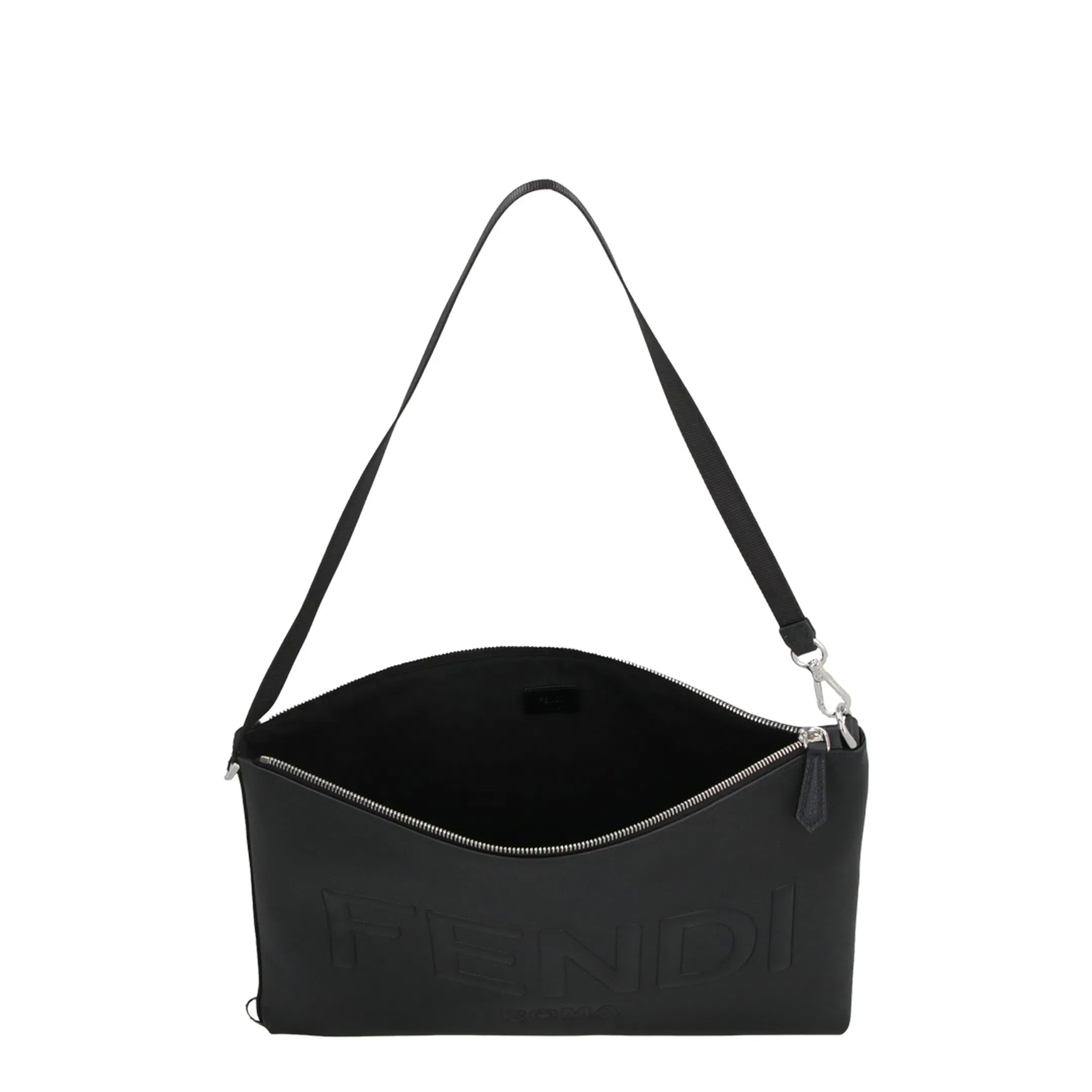 Roma Black Leather Clutch