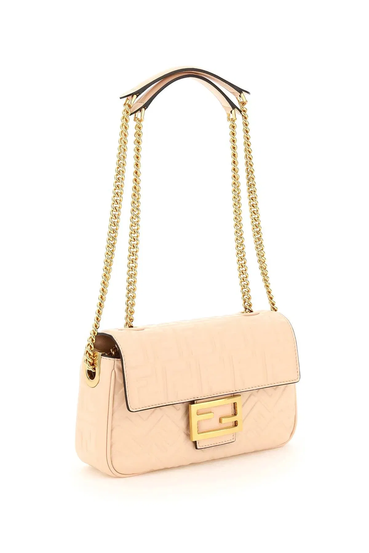 Baguette Chain Midi Pink Lamb Leather Bag