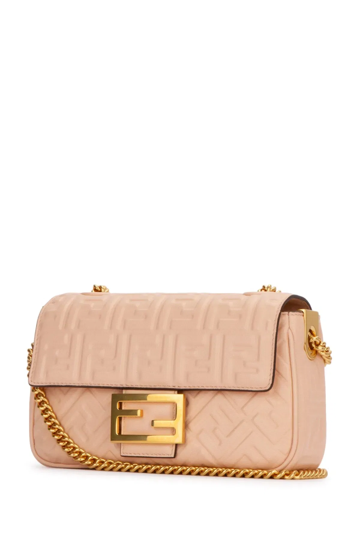 Baguette Chain Midi Pink Lamb Leather Bag