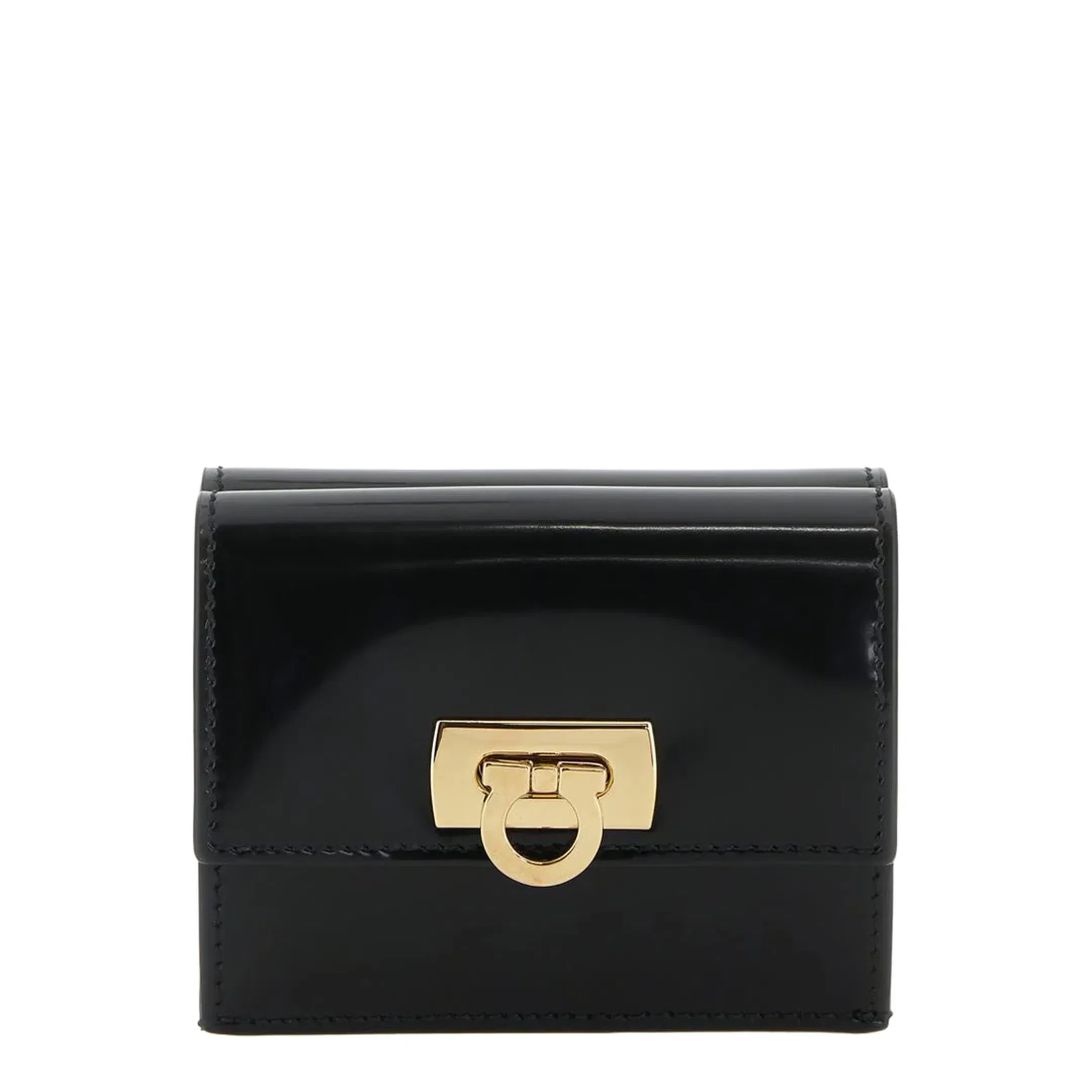 Patent Leather Wallet, Gold Hardware