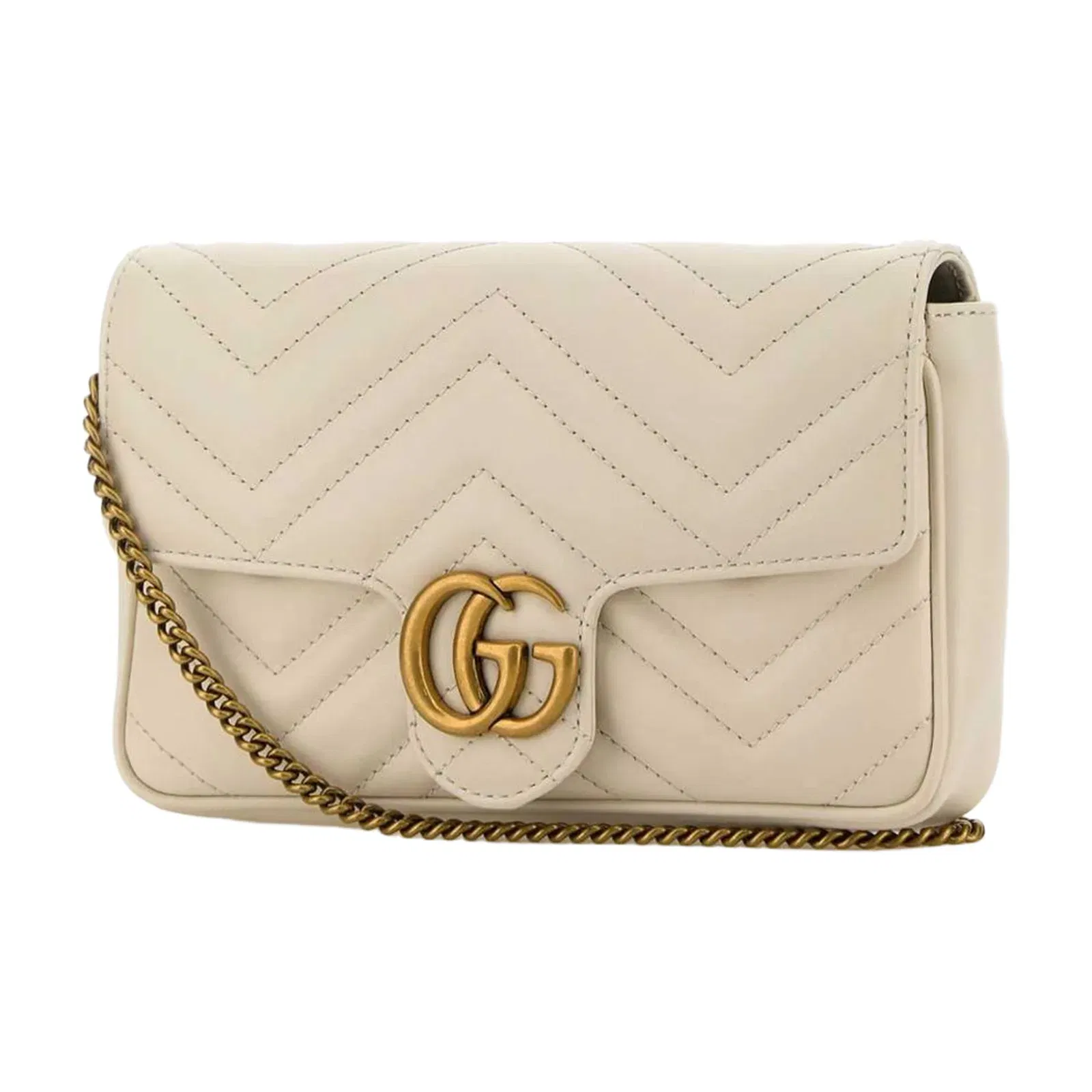 GG Marmont Canvas Shoulder Bag - Beige