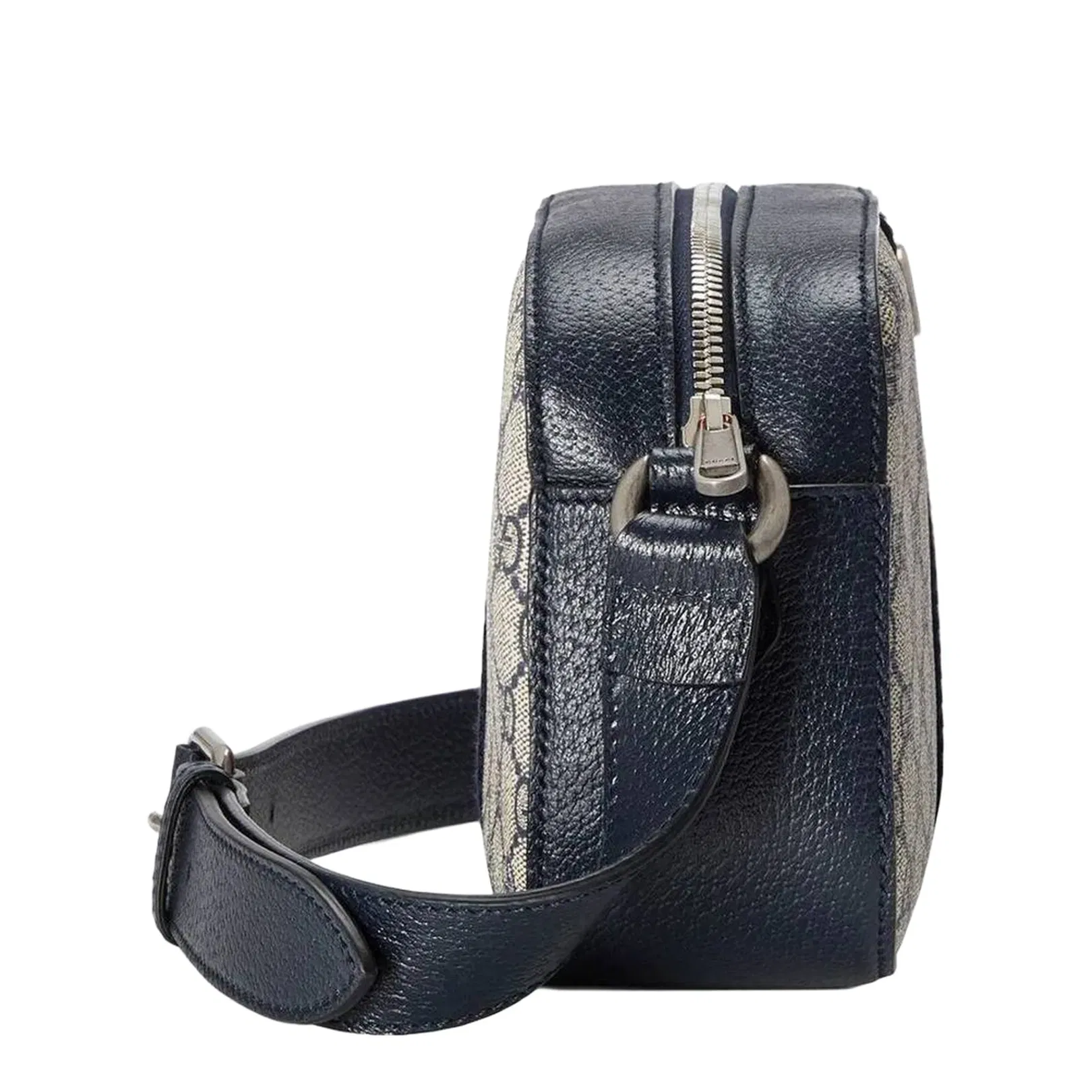 Ophidia Small Canvas Crossbody Bag - Gray