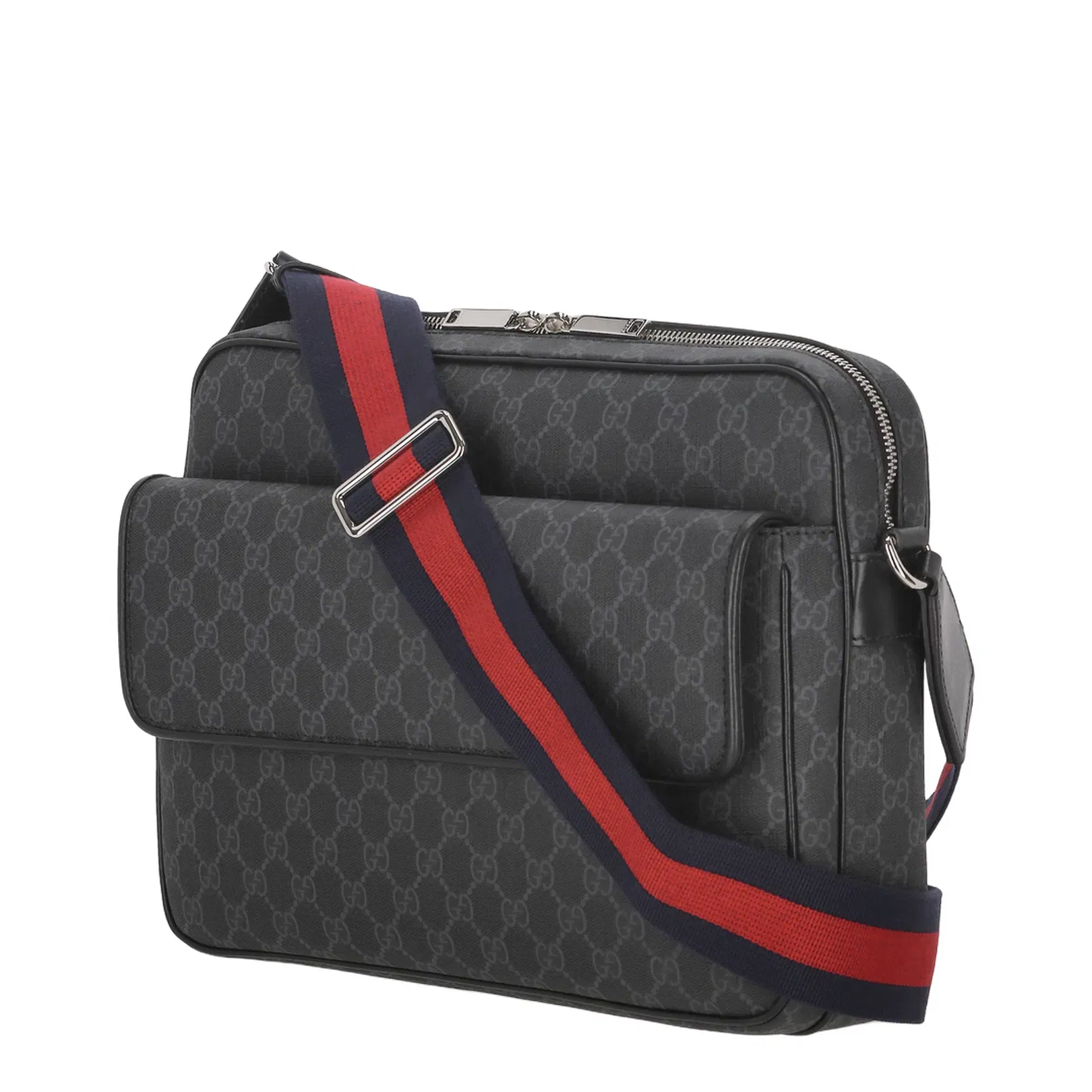Ophidia Small Canvas Crossbody Bag - Gray