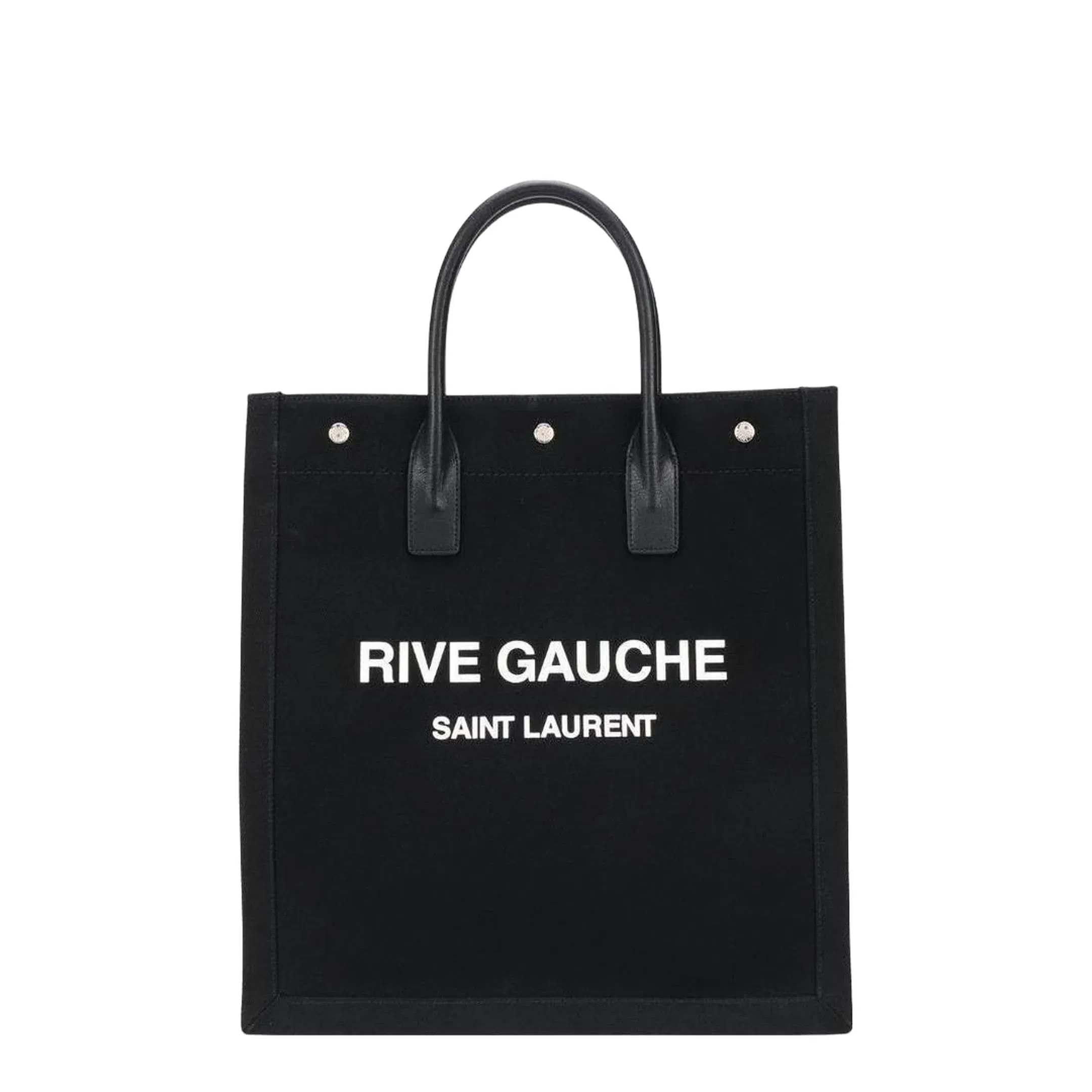 Rive Gauche North/South Tote Bag In Printed Canvas And Leather