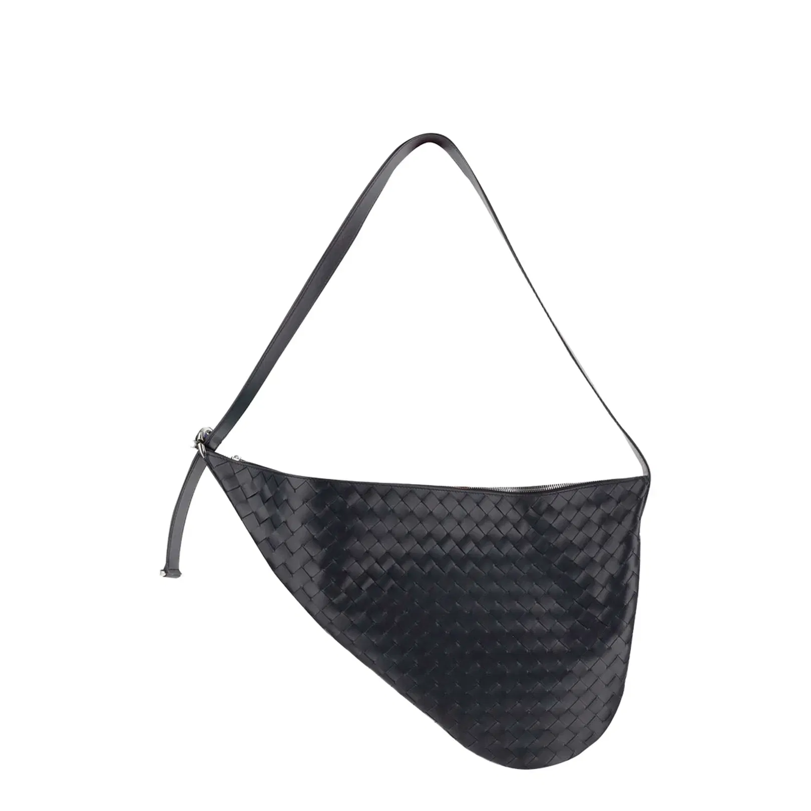 Virgule Medium Leather Shoulder Bags - Black
